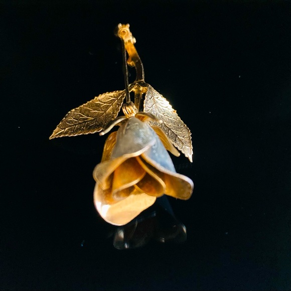 Vintage Two-Tone Rose Brooch - Picture 3 of 3
